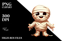 Funny Mummy Ghost Digital Painting, Artistic PNG Product Image 2