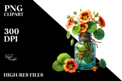 Nasturtium Bottle | Sublimation Clipart Product Image 2