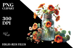 Nasturtium Bottle | Sublimation Clipart Product Image 2