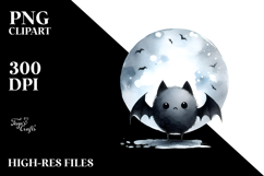 Funny Bat Washed Watercolor PNG Product Image 2