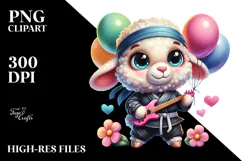 Goofy Baby Lamb Balloons PNG Product Image 2