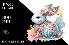Pastel Bunny Made of Diamonds with Golden Insertions, Product Image 2