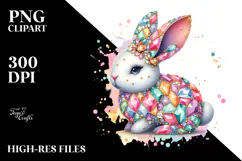 Pastel Bunny Made of Diamonds with Golden Insertions, Product Image 2