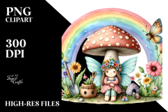 Colorful Mushroom Fairy House | Watercolor Illustration Product Image 2