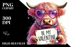 Detailed Pink Highland Cow PNG Product Image 2