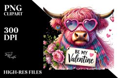 Detailed Pink Highland Cow PNG Product Image 2