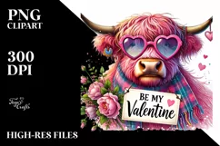 Detailed Pink Highland Cow PNG Product Image 2