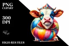 Baby Cow at Big Top PNG Product Image 3
