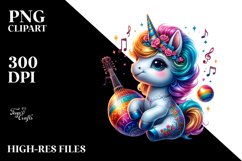Colorful Baby Unicorn with Latin Club PNG Product Image 3