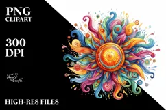 Watercolor Vibrant Sun | Sublimation | Clipart Product Image 1