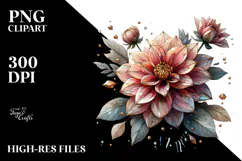 Dahlia Watercolor Splash PNG Product Image 2