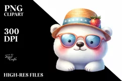 Colorful Polar Bear Baby | Cute Sunglasses Clipart Product Image 1