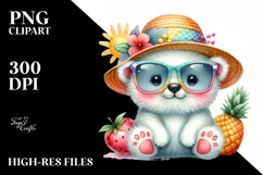 Colorful Polar Bear Baby | Cute Sunglasses Clipart Product Image 3