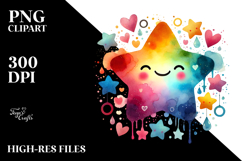 Smiling Star with Hearts PNG Product Image 2