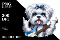 Maltese Rock Star Watercolor | Metalic Insertions Product Image 3