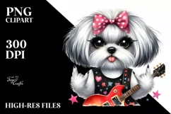 Maltese Rock Star Watercolor | Metalic Insertions Product Image 3