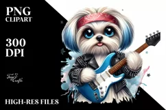 Maltese Rock Star Watercolor | Metalic Insertions Product Image 1