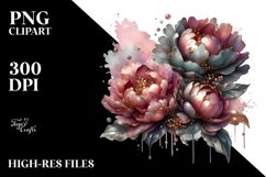 splash of Metallic Peonies | Clipart Product Image 3