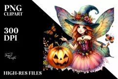 Fairy Halloween Cute Vibrant Drawing | Sublimation | Product Image 1