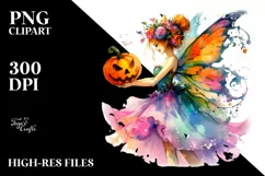 Fairy Halloween Cute Vibrant Drawing | Sublimation | Product Image 3