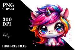 Cute Unicorn with Funny Expression PNG Product Image 2