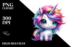 Cute Unicorn with Cool Haircut PNG Product Image 2