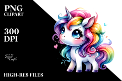 Funny Unicorn with Cool Haircut PNG Product Image 2