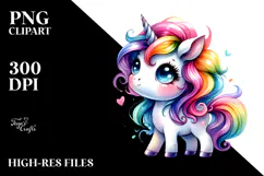 Funny Unicorn with Cool Haircut PNG Product Image 2