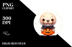 Cute Halloween Walrus PNG Product Image 2