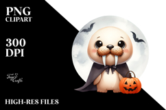 Cute Halloween Walrus PNG Product Image 2