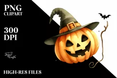 Funny Pumpkin Halloween Clipart PNG Product Image 1