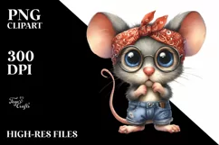 Funny Mouse with Bandana and Fancy es | Sublimation | Product Image 3