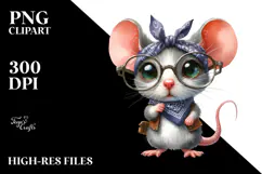 Funny Mouse with Bandana and Fancy es | Sublimation | Product Image 2