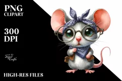 Funny Mouse with Bandana and Fancy es | Sublimation | Product Image 1