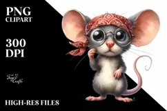 Funny Mouse with Bandana and Fancy es | Sublimation | Product Image 3