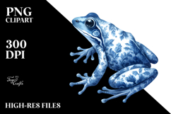 Blue Toile Frog, Transparent PNG Product Image 2