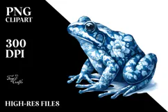 Blue Toile Frog, Transparent PNG Product Image 2