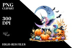 Vibrant Halloween Unicorn | Sublimation | Clipart Product Image 2