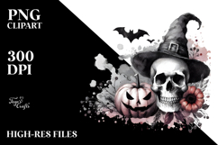 SKULL Retro Halloween PNG Product Image 2