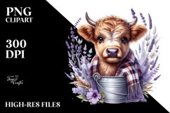 Cute Watercolor Baby Cow | Sublimation | Clipart Product Image 1