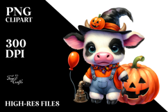 Cute Halloween Baby Cow | Sublimation | Clipart Product Image 2