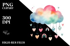 Boho Cloud with Hanging Hearts, Transparent PNG Product Image 2
