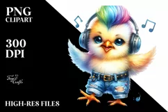 Happy Baby Chicken with Jeans PNG Product Image 3