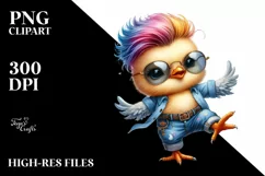 Happy Baby Chicken with Jeans PNG Product Image 1