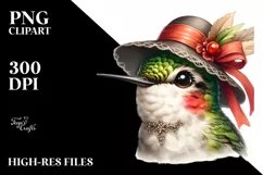 Funny Cute Hummingbird Watercolor Vintage Diva Product Image 1