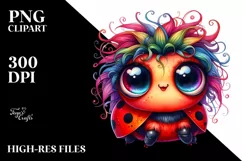 Colorful Baby Ladybug | Crazy Eyes Clipart Product Image 1
