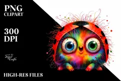Colorful Baby Ladybug | Crazy Eyes Clipart Product Image 3