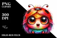 Colorful Watercolor Baby Ladybug | Clipart Product Image 3