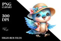 Energetic Baby Hummingbird at Beach PNG Product Image 2