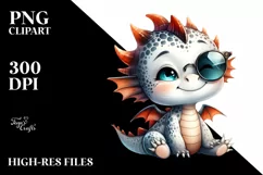 Cute Baby Dragon | Smiling Big Eyes Clipart Product Image 1